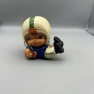 Vintage Ceramic Football Player Coin Bank – Mid Century